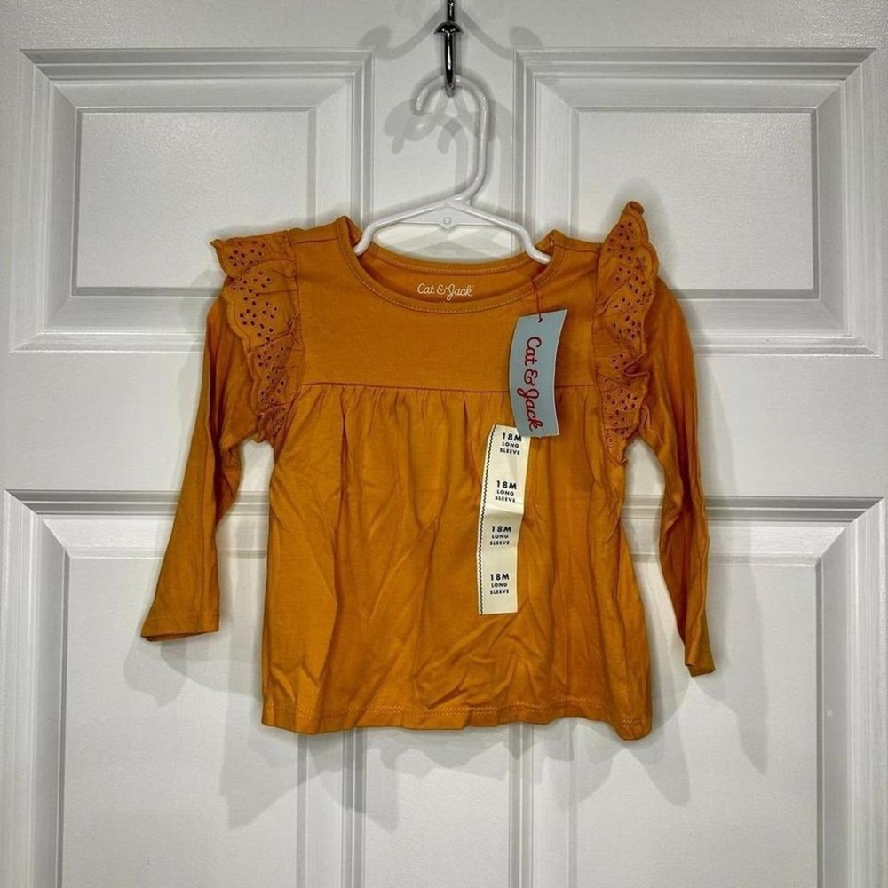 C&j Girls Long‎ Sleeve Shirt Size 18 Months NWT